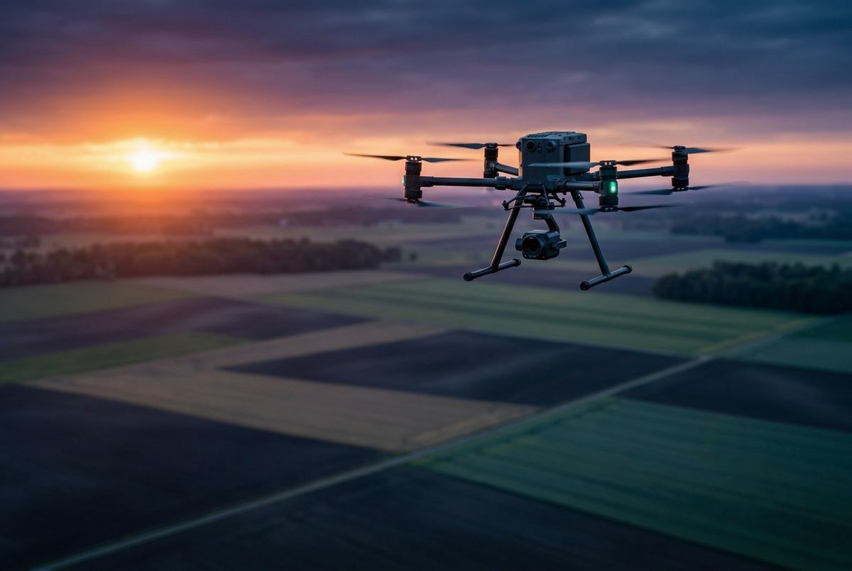Industrial drone in flight