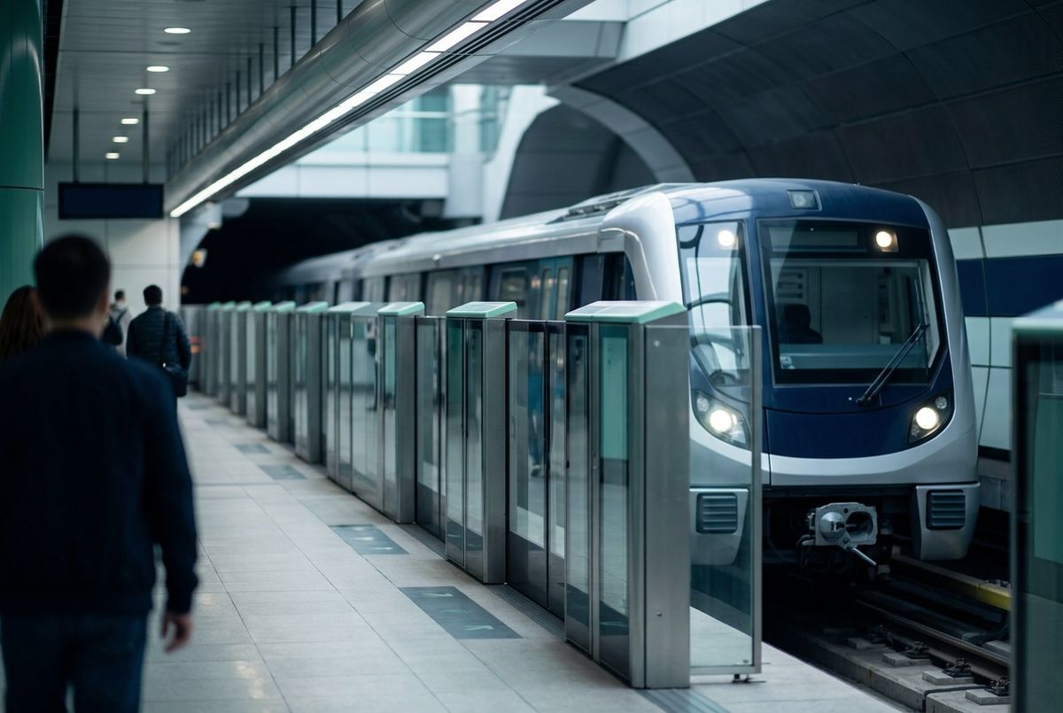 Metro train platform doors