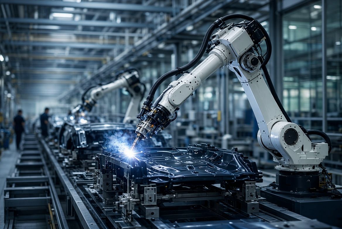 Robot arm assembly line