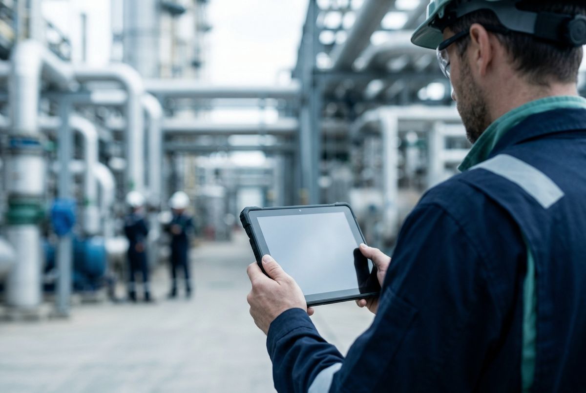 Rugged tablet in field use